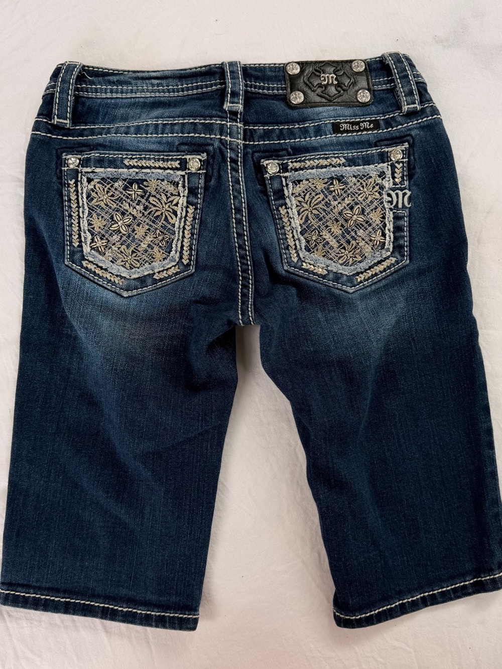 Miss Me Embroidered Bermuda Denim Shorts Size 14